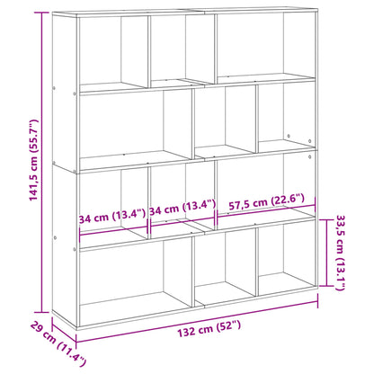 vidaXL Étagère à livres aspect bois de récupération 132x29x141,5 cm Bois d'ingénierie