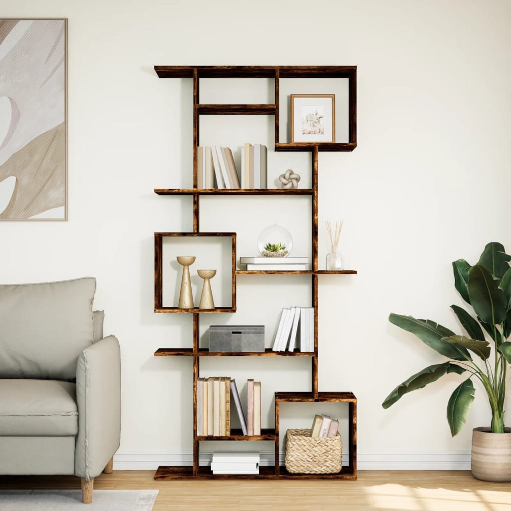 vidaXL Bibliothèque chêne fumé 92x29x188 cm en bois d'ingénierie