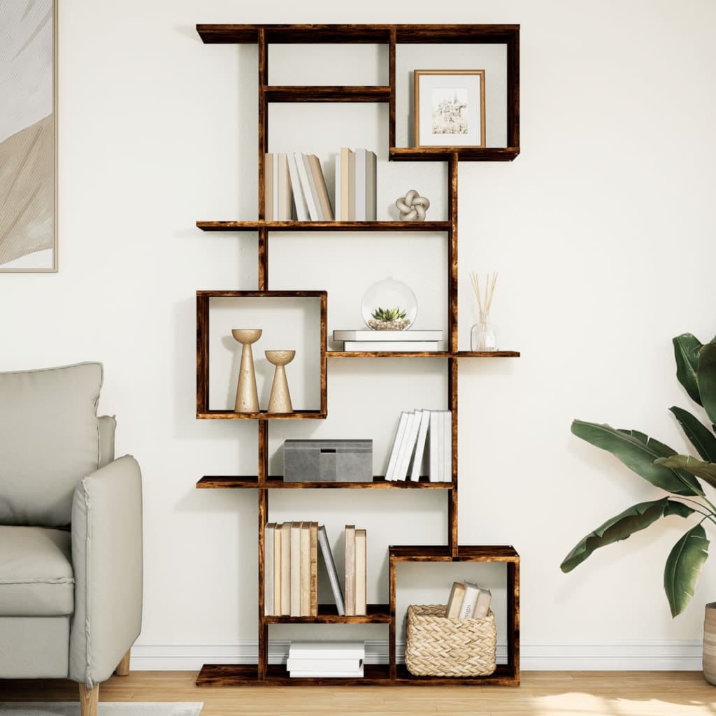 vidaXL Bibliothèque chêne fumé 92x29x188 cm en bois d'ingénierie
