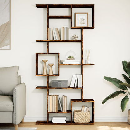 vidaXL Bibliothèque chêne fumé 92x29x188 cm en bois d'ingénierie