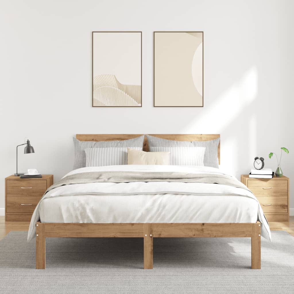vidaXL Nachttische 2 Stk. Artisan-Eiche 40x30x40 cm Holzwerkstoff