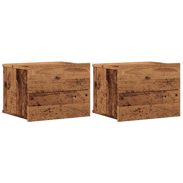 vidaXL Wand-Nachttische 2 Stk. Altholz-Optik 40x32x30 cm
