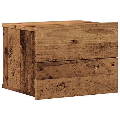 vidaXL Wand-Nachttische 2 Stk. Altholz-Optik 40x32x30 cm