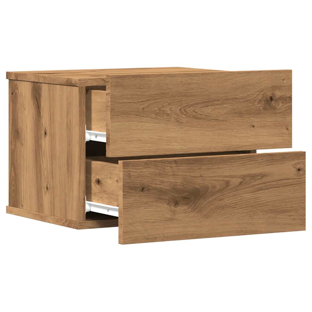 vidaXL Wand-Nachttisch Artisan-Eiche 40x32x30 cm