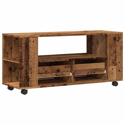 vidaXL TV-Schrank mit Rollen Altholz-Optik 102x34,5x43cm Holzwerkstoff