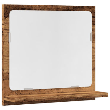 vidaXL Miroir de salle de bain avec étagère aspect bois de récupération 40x11x37 cm bois d'ingénierie