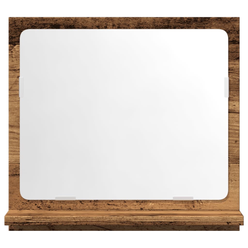 vidaXL Miroir de salle de bain avec étagère aspect bois de récupération 40x11x37 cm bois d'ingénierie