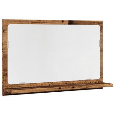 vidaXL Miroir de salle de bain avec étagère aspect bois de récupération 60x11x37 cm Bois d'ingénierie