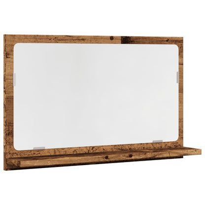 vidaXL Miroir de salle de bain avec étagère aspect bois de récupération 60x11x37 cm Bois d'ingénierie