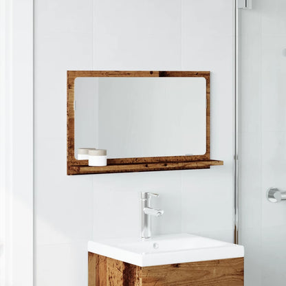 vidaXL Miroir de salle de bain avec étagère aspect bois de récupération 60x11x37 cm Bois d'ingénierie