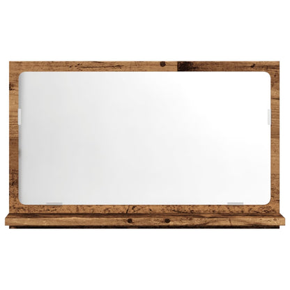 vidaXL Miroir de salle de bain avec étagère aspect bois de récupération 60x11x37 cm Bois d'ingénierie