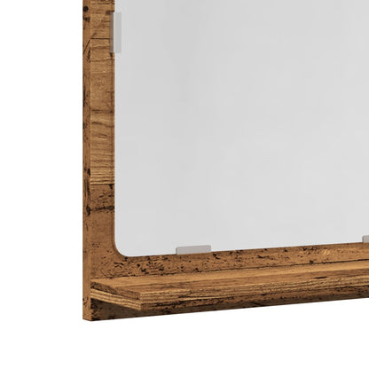 vidaXL Miroir de salle de bain avec étagère aspect bois de récupération 60x11x37 cm Bois d'ingénierie