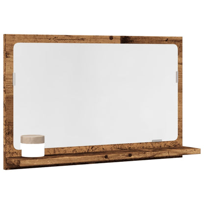 vidaXL Miroir de salle de bain avec étagère aspect bois de récupération 60x11x37 cm Bois d'ingénierie