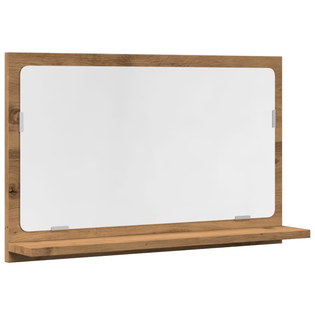 vidaXL Badspiegel mit Ablage Artisan-Eiche 60x11x37 cm Holzwerkstoff
