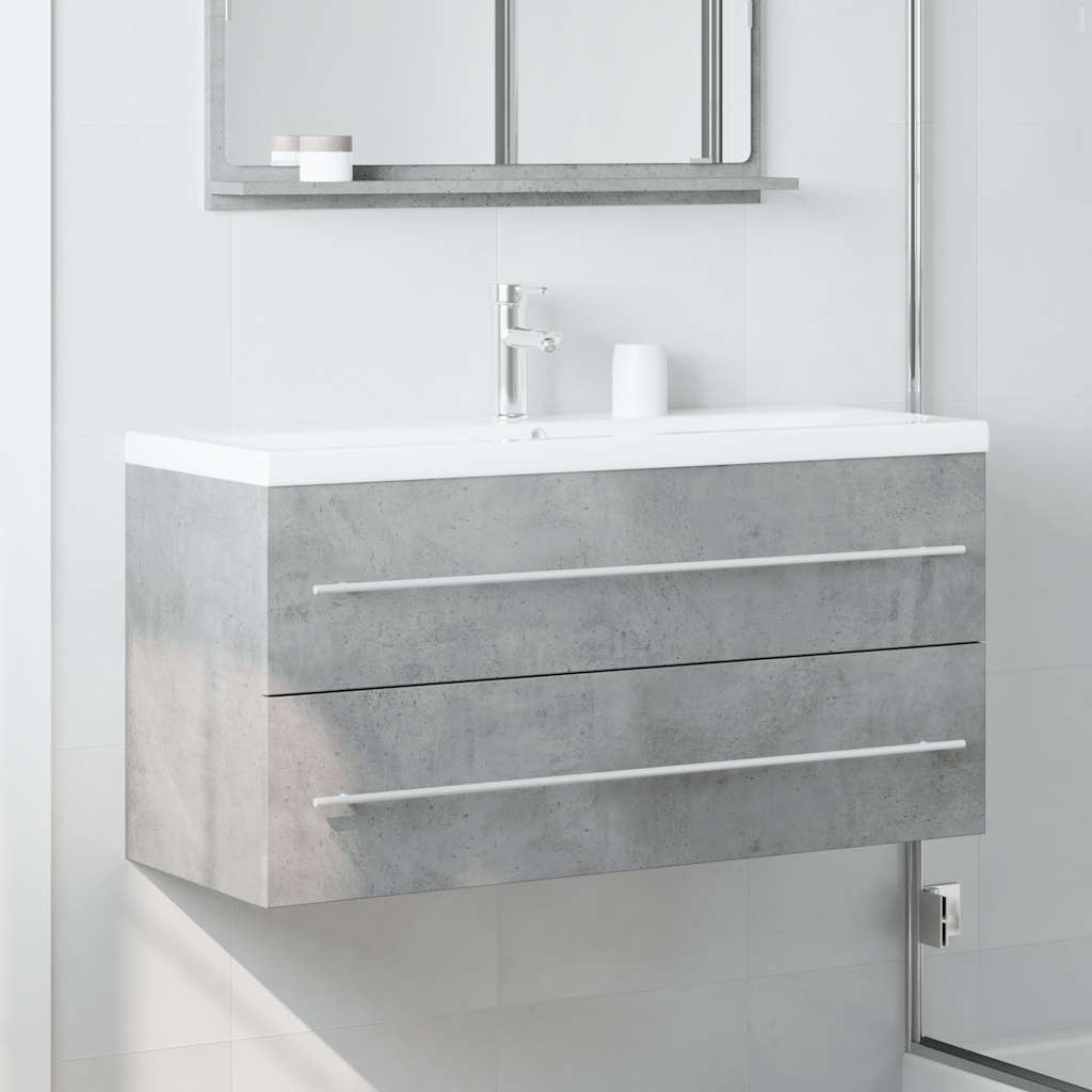 vidaXL Meuble sous-lavabo Gris béton 100x38,5x48 cm Bois d'ingénierie