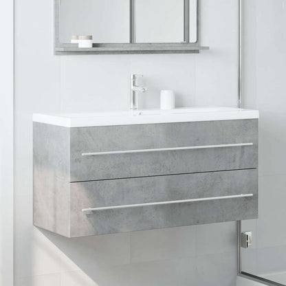 vidaXL Meuble sous-lavabo Gris béton 100x38,5x48 cm Bois d'ingénierie