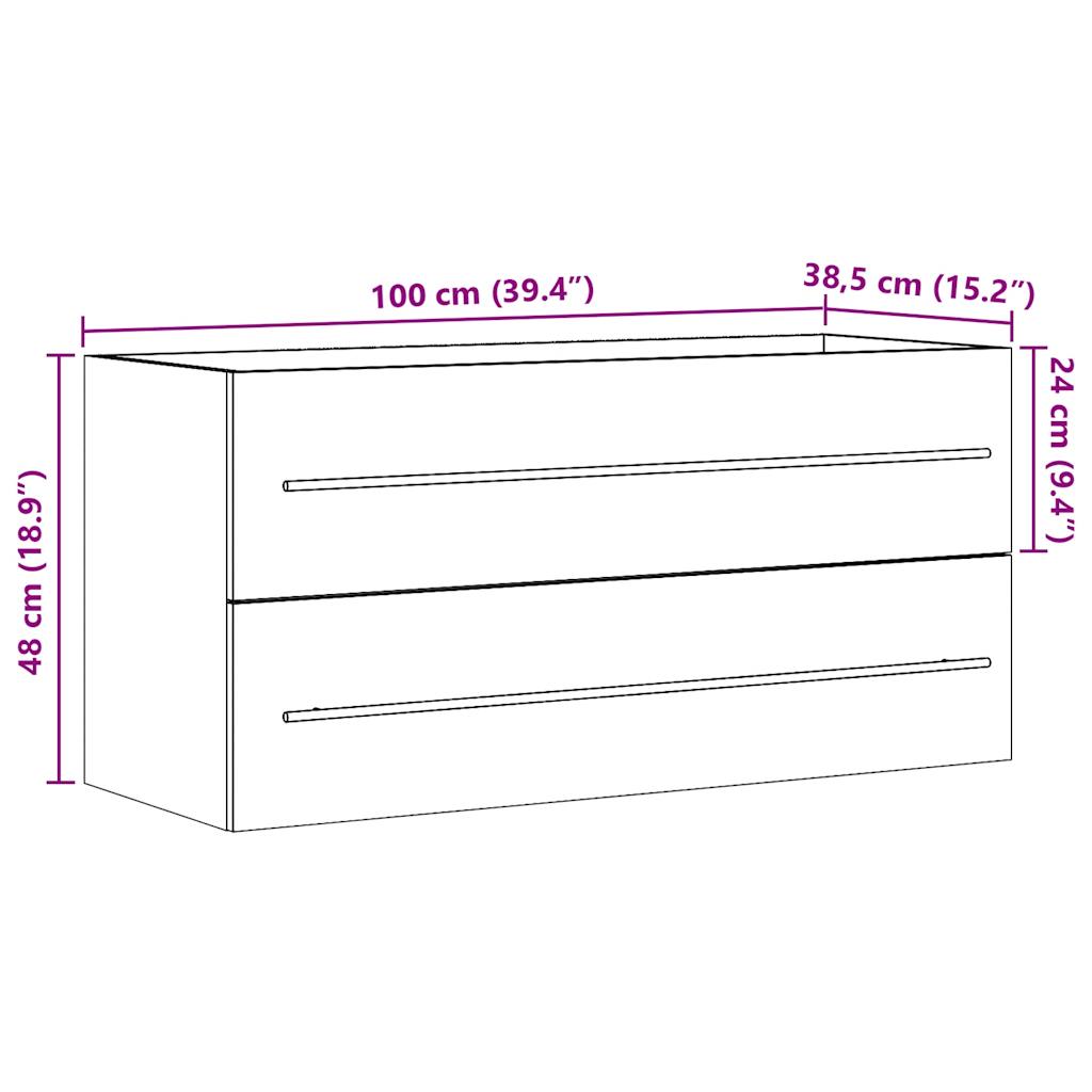 vidaXL Meuble sous-lavabo Gris béton 100x38,5x48 cm Bois d'ingénierie