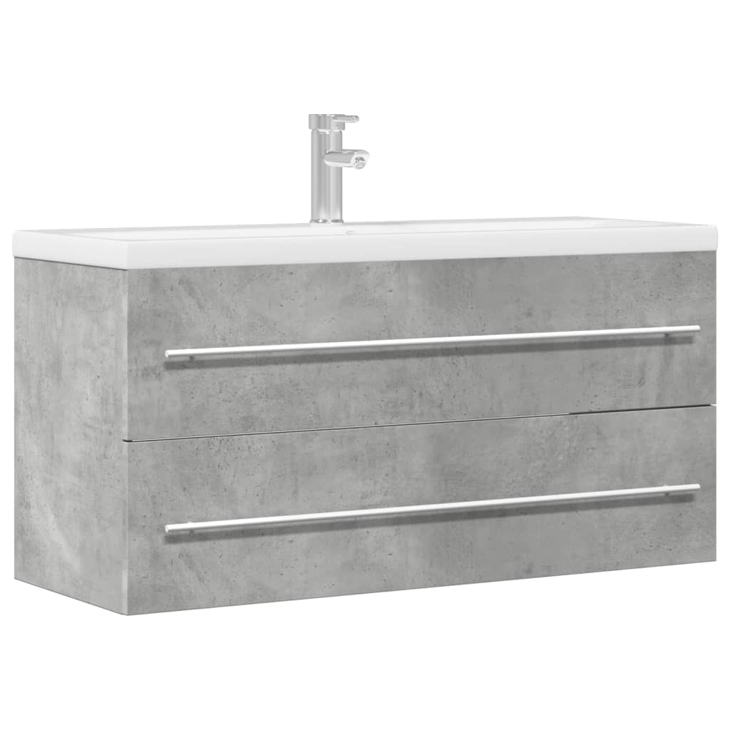 vidaXL Meuble sous-lavabo Gris béton 100x38,5x48 cm Bois d'ingénierie