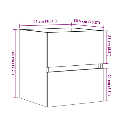 vidaXL Meuble sous-lavabo Gris béton 41x38,5x45 cm Bois d'ingénierie