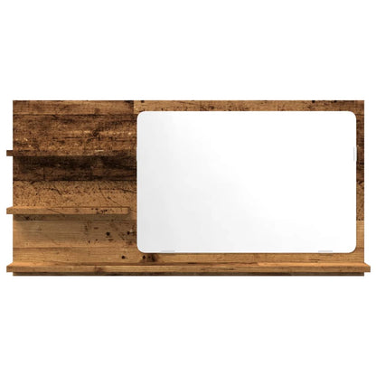 vidaXL Miroir de salle de bain avec étagères Effet bois de récupération 90x11x45 cm Bois d'ingénierie