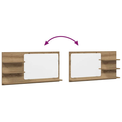 vidaXL Badspiegel mit Ablagen Artisan-Eiche 90x11x45 cm Holzwerkstoff