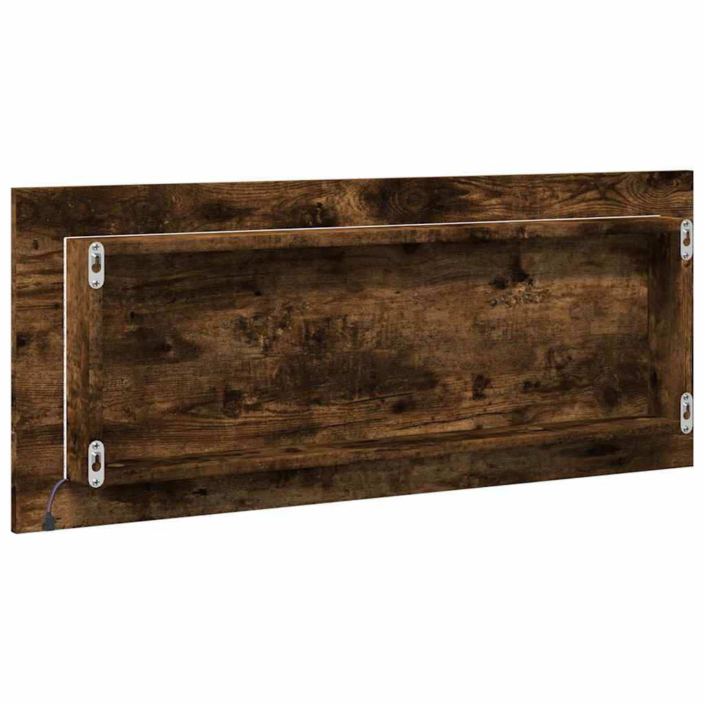 LED-Badspiegel Räuchereiche 100x8,5x37 cm Holzwerkstoff