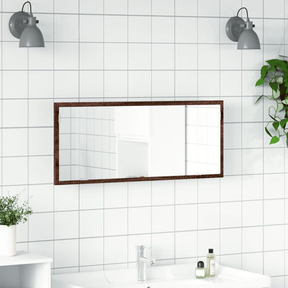 vidaXL LED-Badspiegel Braun Eichen-Optik 100x8,5x37 cm Holzwerkstoff