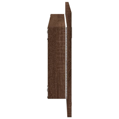vidaXL LED-Badspiegel Braun Eichen-Optik 100x8,5x37 cm Holzwerkstoff