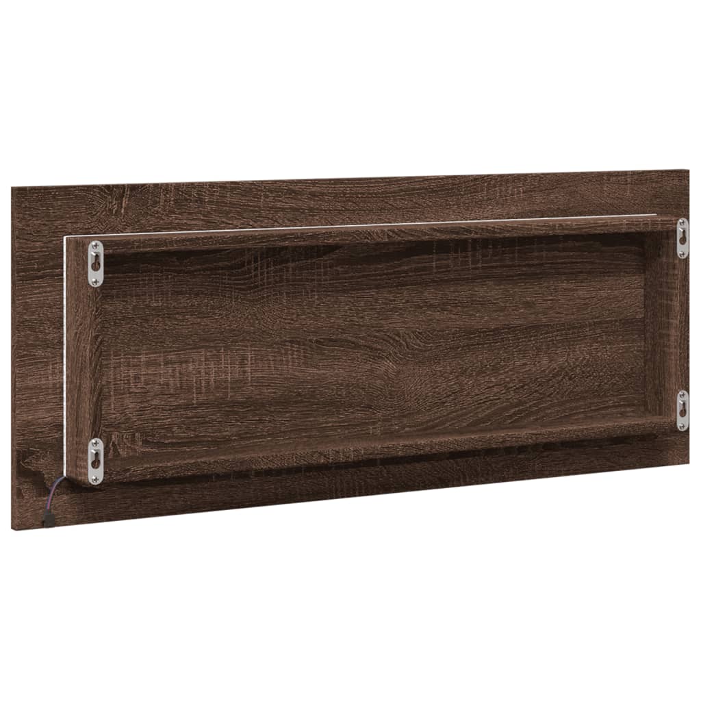 vidaXL LED-Badspiegel Braun Eichen-Optik 100x8,5x37 cm Holzwerkstoff