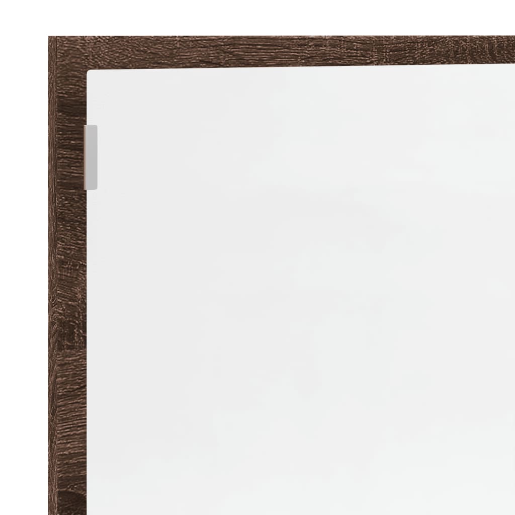 vidaXL LED-Badspiegel Braun Eichen-Optik 100x8,5x37 cm Holzwerkstoff