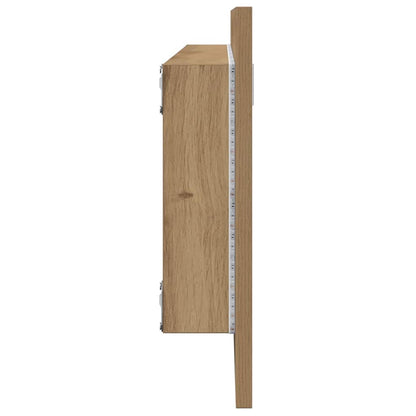 vidaXL LED-Badspiegel Artisan-Eiche 100x8,5x37 cm Holzwerkstoff