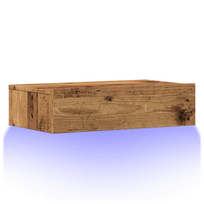 Meuble TV vidaXL avec lumières LED aspect bois de récupération 60x35x15,5 cm
