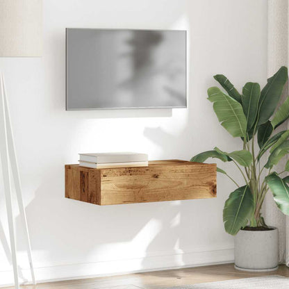 Meuble TV vidaXL avec lumières LED aspect bois de récupération 60x35x15,5 cm