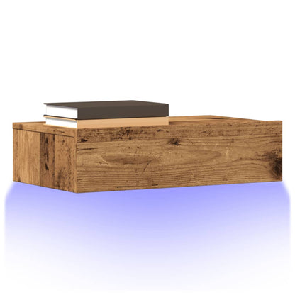 Meuble TV vidaXL avec lumières LED aspect bois de récupération 60x35x15,5 cm