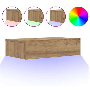 vidaXL TV-Schrank mit LED-Leuchten Artisan-Eiche 60x35x15,5 cm