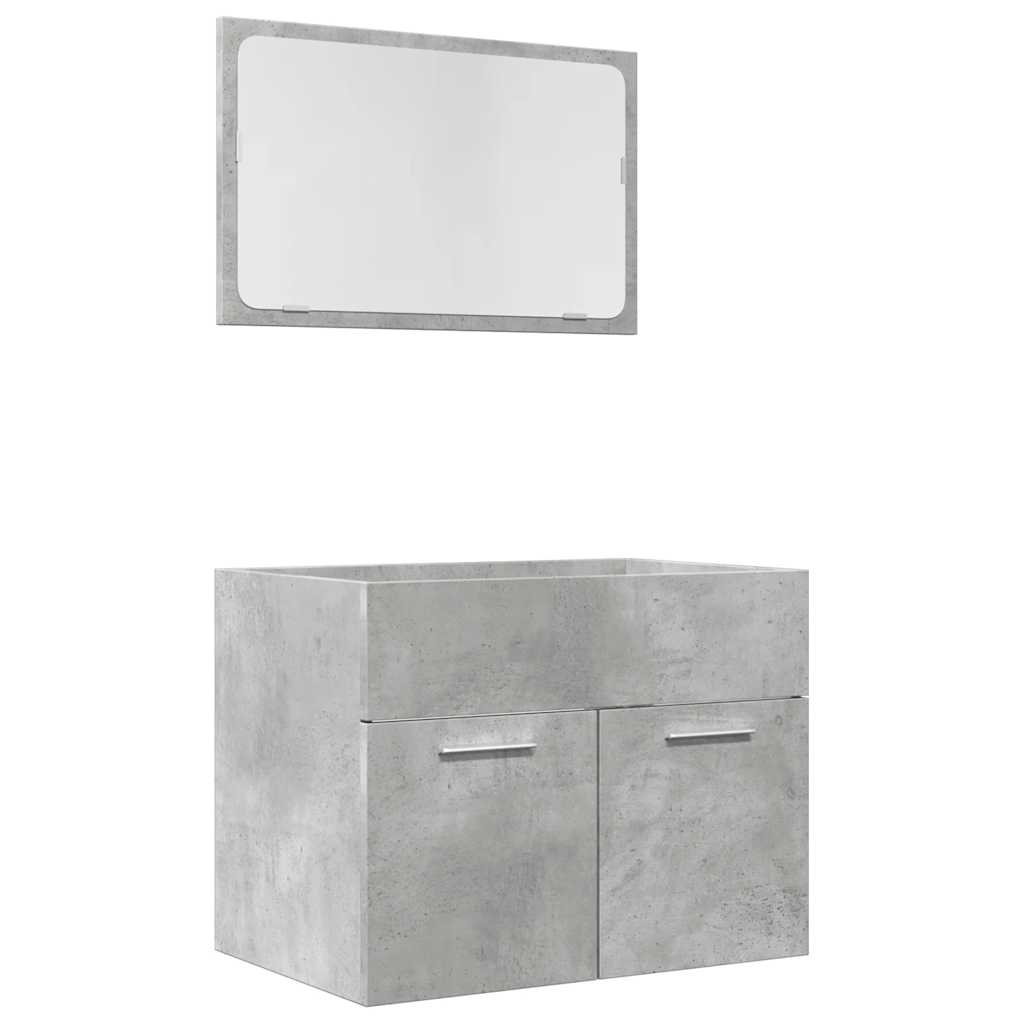 vidaXL 2-tlg. Badmöbel-Set Betongrau Holzwerkstoff