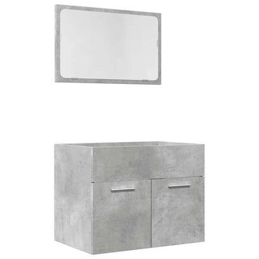 vidaXL 2-tlg. Badmöbel-Set Betongrau Holzwerkstoff