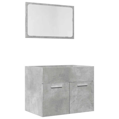 vidaXL 2-tlg. Badmöbel-Set Betongrau Holzwerkstoff