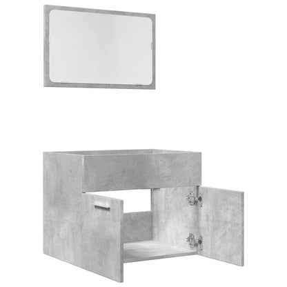 vidaXL 2-tlg. Badmöbel-Set Betongrau Holzwerkstoff