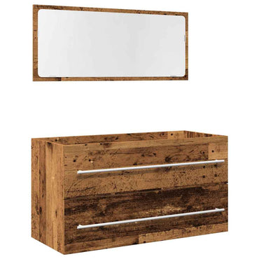 vidaXL Ensemble de meubles de salle de bain 2 pcs MDF aspect bois de récupération