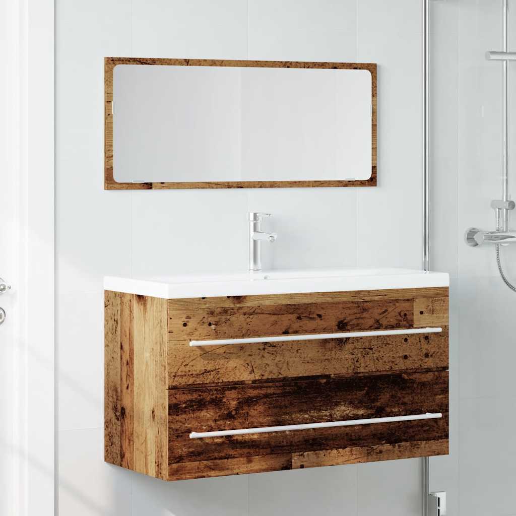 vidaXL Ensemble de meubles de salle de bain 2 pcs MDF aspect bois de récupération