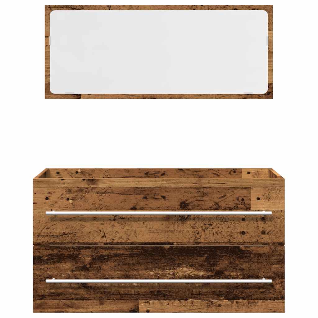 vidaXL Ensemble de meubles de salle de bain 2 pcs MDF aspect bois de récupération