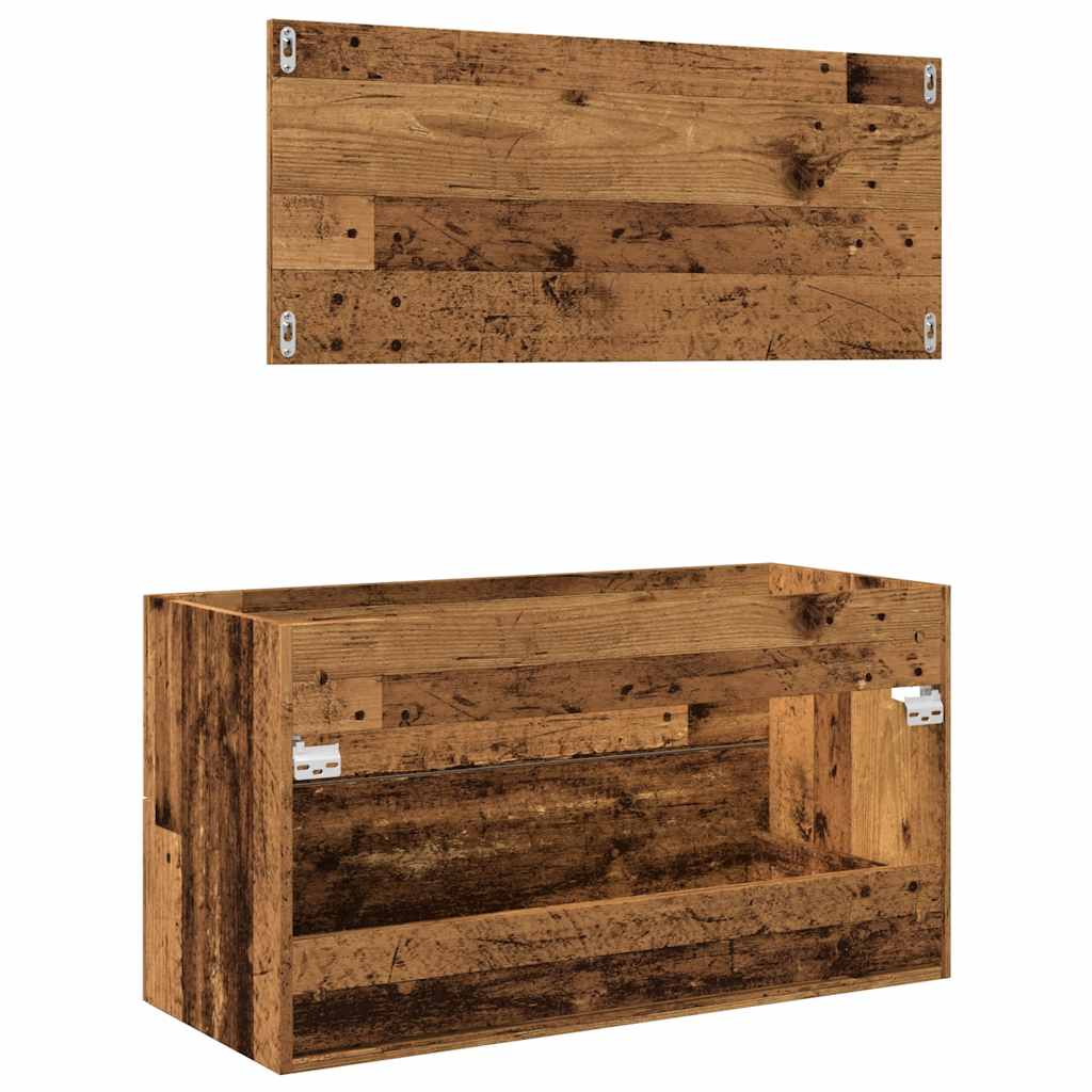 vidaXL Ensemble de meubles de salle de bain 2 pcs MDF aspect bois de récupération