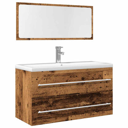 vidaXL Ensemble de meubles de salle de bain 2 pcs MDF aspect bois de récupération