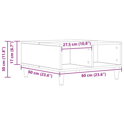 vidaXL Couchtisch Artisan-Eiche 60x60x30 cm Holzwerkstoff