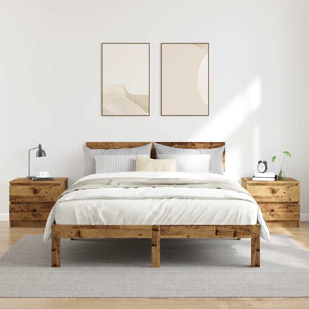 vidaXL Nachttische 2 Stk. Altholz-Optik 50x40x43,5 cm Holzwerkstoff