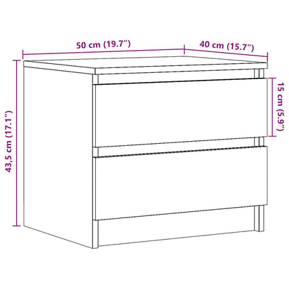 vidaXL Nachttische 2 Stk. Altholz-Optik 50x40x43,5 cm Holzwerkstoff