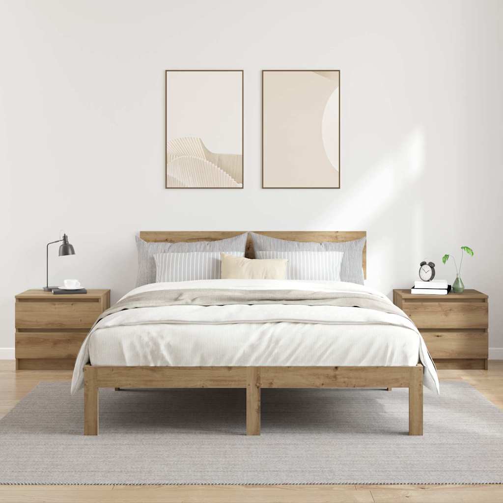 Nachttische 2 Stk. Artisan-Eiche 50x40x43,5 cm Holzwerkstoff
