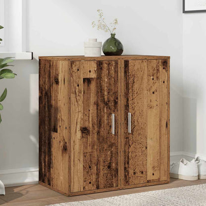 Schuhschränke 2 Stk. Altholz-Optik 32x35x70 cm Holzwerkstoff