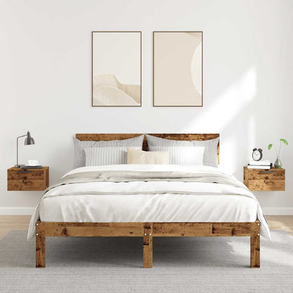 vidaXL tables de chevet murales 2 pcs aspect bois de récupération 34x30x20 cm